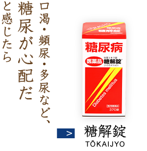 口渇・頻尿・多尿など、糖尿が心配だと感じたら 糖解錠