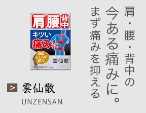 肩・腰・背中の今ある痛みに。まず痛みを抑える 雲仙散