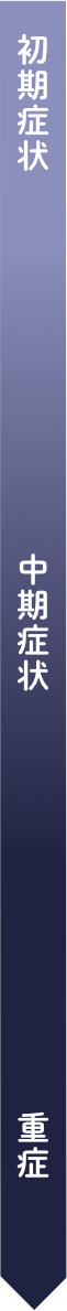 初期症状→中期症状→重症