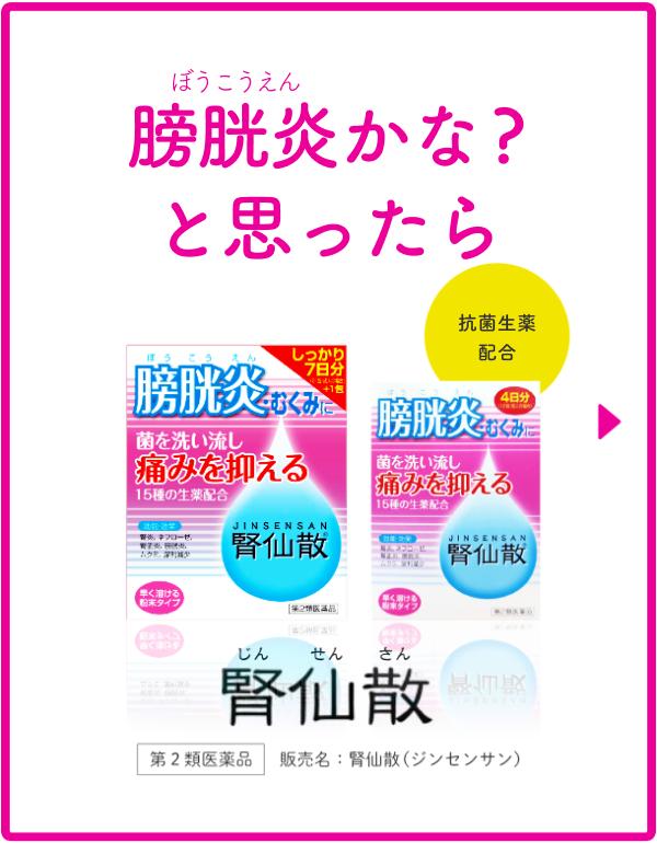 膀胱炎をくり返さないために じんせんさん腎仙散