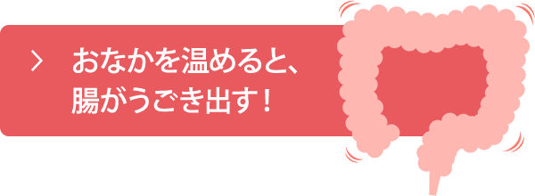 おなかを温めると、腸がうごき出す！