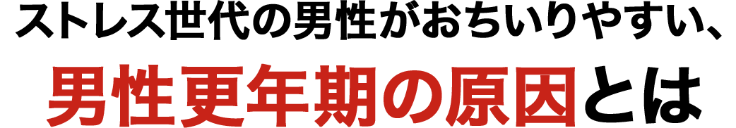 ストレス世代の男性がおちいりやすい、男性更年期の原因とは