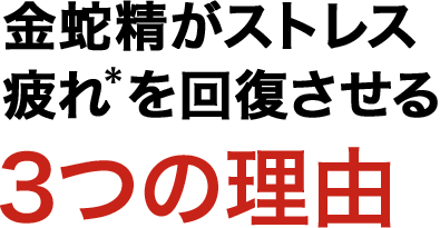 金蛇精がストレス疲れ＊を回復させる、３つの理由