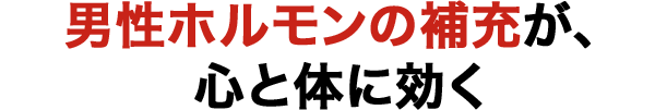 男性ホルモンの補充が、心と体に効く