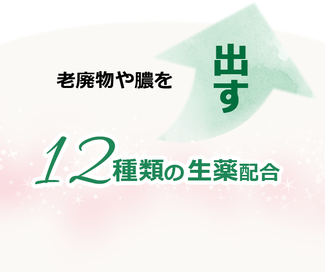 老廃物や膿を出す 12種類の生薬配合